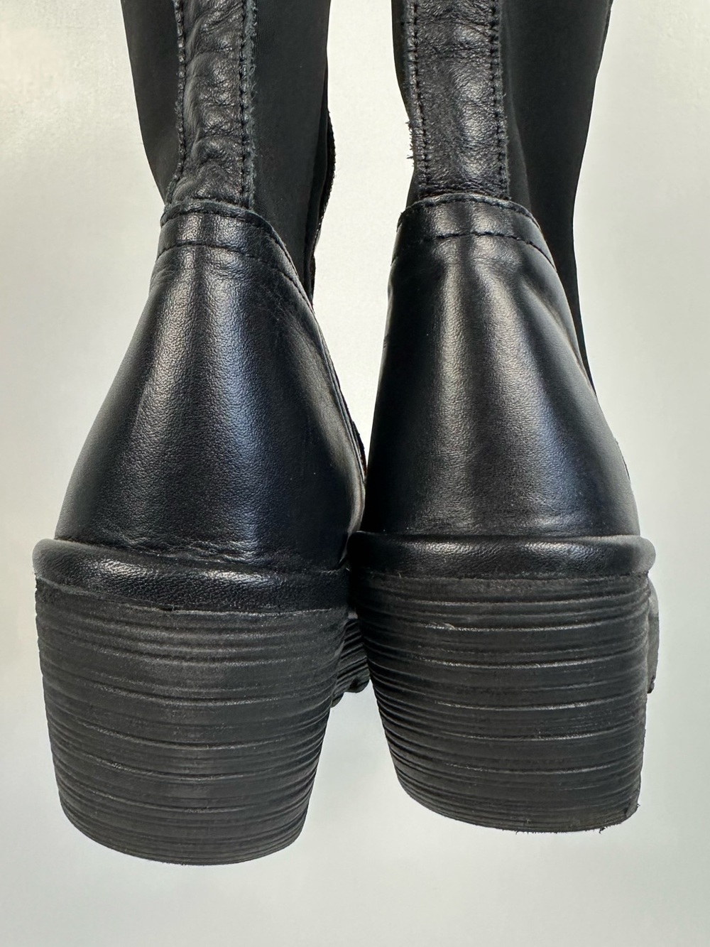 Fly London Yeve Knee High Leather Wedge Boots - Picture 9 of 11